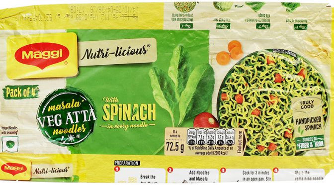 No.7892 Maggi (India) Nutri-Licious Masala Vegetable Spinach Atta